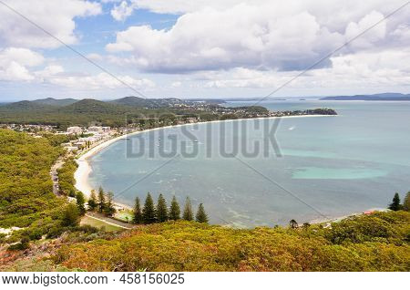 Shoal Bay Photographed From The Tomaree Head Summit Walk - Shoal Bay, Nsw, Australia