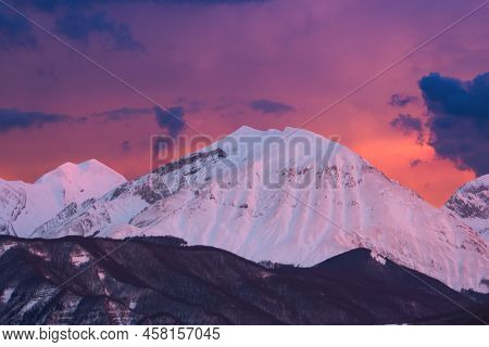 Sunset, Fiery, Dusk, Mountains, Park, Monte Corvo, National, Gran Sasso, Monti Della Laga, Abruzzo, 