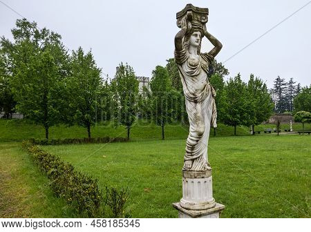 Zugdidi, Georgia - May 15, 2022: Sculptures Of Dadiani Palace Museum In Svaneti Region. Ancient Gree