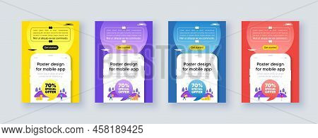 Poster Frame With Phone Interface. 70 Percent Discount Offer Tag. Sale Price Promo Sign. Special Off