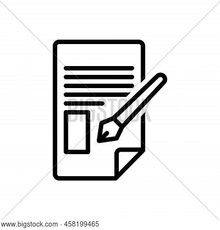 Black Line Icon For Amended Document Statement Correct Mend Rectify Agreement Archive Overwrite Edit