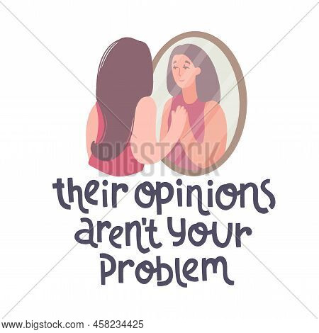 Their Opinions Arent Your Problem. Young Woman Smiling At Herself In The Mirror.