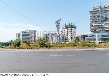 Tirana, Albania - June 4, 2022: Karl Topia Square (renaissance).