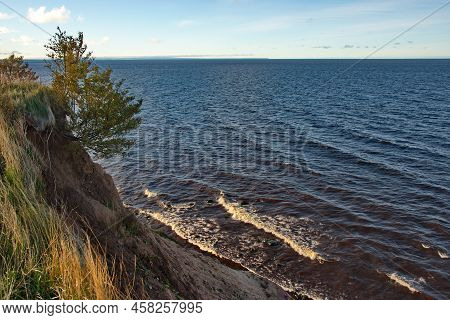 Russia. Vologda Region. Autumn Colors On The Southeastern Shore Of Lake Onega Near The Mouth Of The 