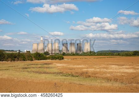 A Landscape View Of Ratcliffe-on-soar Power Station In A Rural Or Countryside Environment