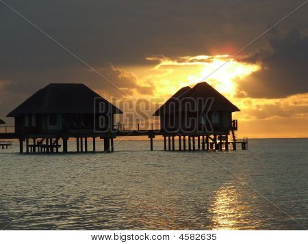 Tropische gouden zonsondergang