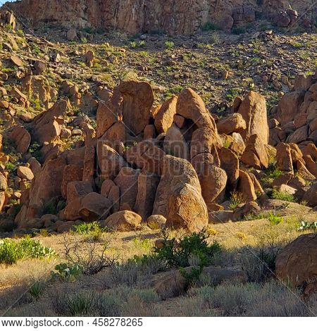 Walking A Desert Trail And Coming Upon Multi Ton Monoliths