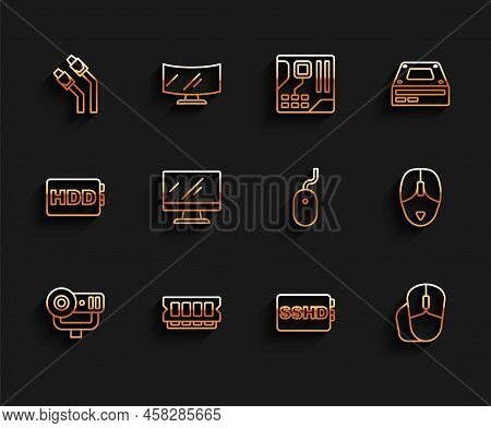 Set Line Web Camera, Ram, Random Access Memory, Lan Cable Network Internet, Sshd Card, Computer Mous