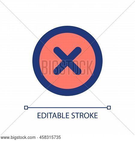 Delete Button Pixel Perfect Rgb Color Ui Icon. Alert Error. Menu Command. Simple Filled Line Element