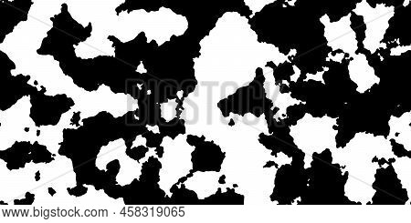 Black Cowhide With White Spots As A Seamless Pattern
