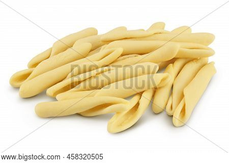 Typical Calabrian Pasta Called Maccheroncini Also Known As Maccheroni Isolated On White Background W