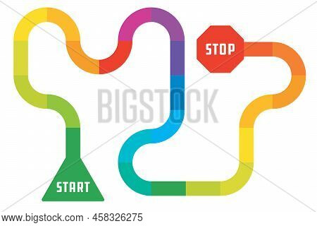 Multi-colored Rainbow Path Design Similar To Game Board.
Vector Illustration Of Colorful Path On Whi