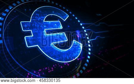 Euro Currency Icon And Eur Money Symbol Digital Concept 3D Illustration
