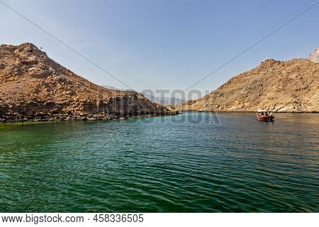 Rock Mountain Fjord Sea Landscape View, Khasab, Oman