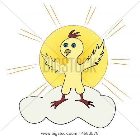 Chick auf Wolke