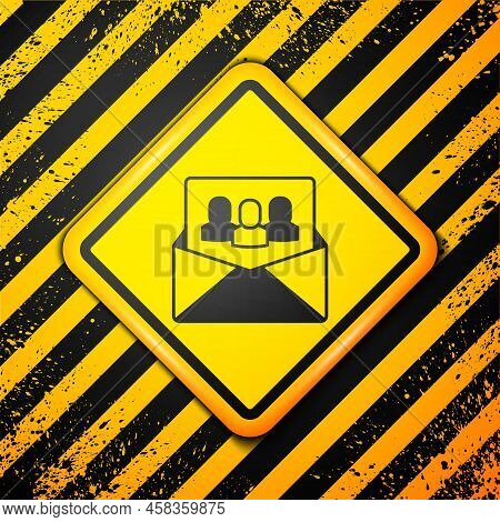 Black Project Team Base Icon Isolated On Yellow Background. Business Analysis And Planning, Consulti