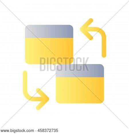 Intra Bank Transfer Flat Gradient Color Ui Icon. Same Bank Accounts Transaction. Credit, Payment Car