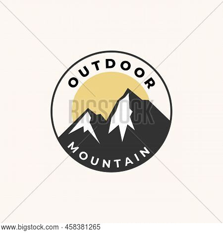 Outdoor Mountain Badge Logo Design Template Illustration