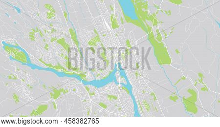 Urban Vector City Map Of Skien, Norway, Europe