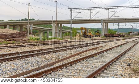 New High Speed Multi Tracks Railroad Project Construction Site