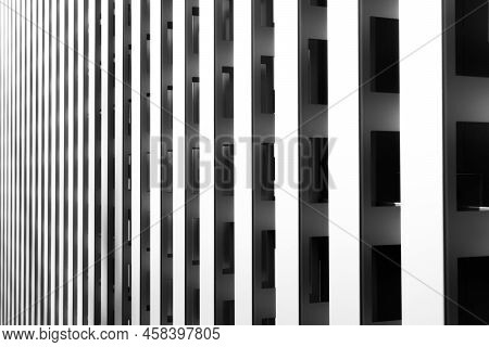 Black And White Abstract Shot Of A Building Facade