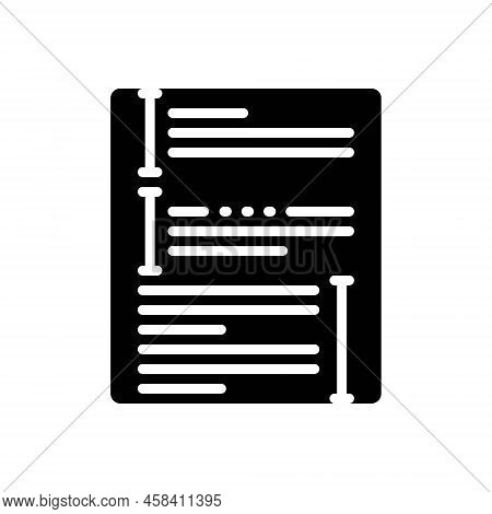 Black Solid Icon For Transcript-shots Script Justify Alignment Content Copy Data Document Portfolio 