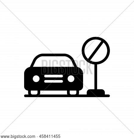 Black Solid Icon For Violations Infringement Breach Contravention Traffic Automobile Transport Prohi