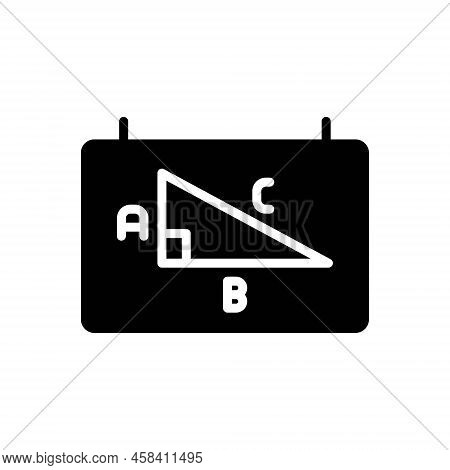 Black Solid Icon For Theorem Rule Formula Angle Geometric Math Mathematic Education Calculator Equil