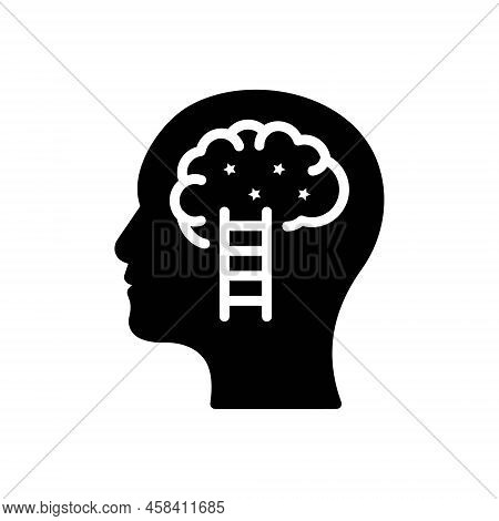 Black Solid Icon For Potentially Possibly Imaginably Knowledge Brain Abilities Creation Human Resour