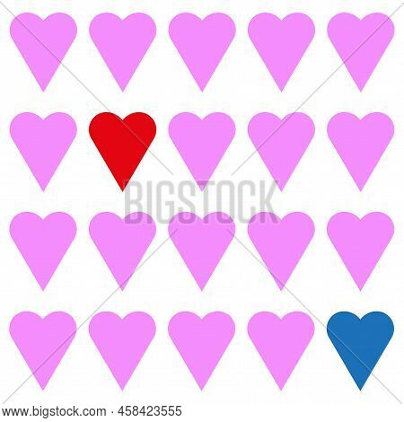 Hand Drawn Heart Pattern For Decoration Design. Happy Valentine Day Background. Vector Illustration.