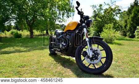 Warsaw, Poland. 19 July 2022. The Junak M15 Motorcycle Is A Combination Of The Classic Cruiser Line 