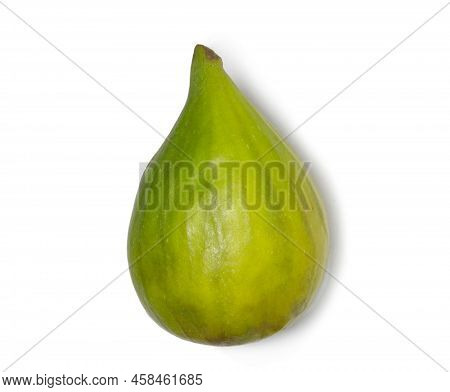 Green Fresh Fig On A White Background. Fig Fruit On A Cutting Board. Healthy Diet. The Fruit Of A Su