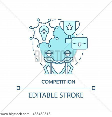 Competition Turquoise Concept Icon. Wider Farming Business Environment Abstract Idea Thin Line Illus