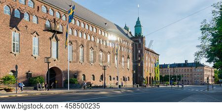Stockholm, Sweden - June 25 2022: Facade Of Stockholm City Hall, Or Stadshuset, Located On Kungsholm
