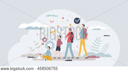 Adolescence Male And Teenage Years From Baby To Adult Tiny Person Concept. Phases Of Life Between Ch