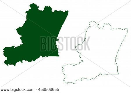 Camargo Municipality (free And Sovereign State Of Chihuahua, Mexico, United Mexican States) Map Vect