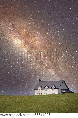 Single House Alone In Countryside For Peaceful Living And Mindfulness