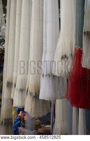 Fishing Net At Rural Market Available For Fishermen
