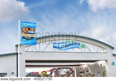 Irvine, California - 20 Jul 2022: Wild Rivers Waterpark. The Popular Summer Attrraction Recently Reo