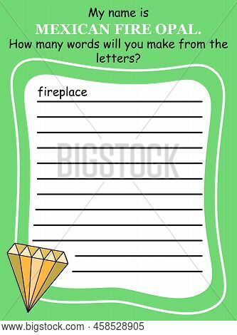 Anagram Word Game In English For Children Vector Illustration