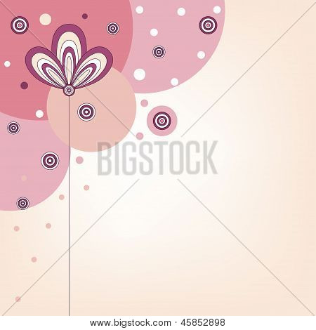 Fondo rosa con flor estilizada