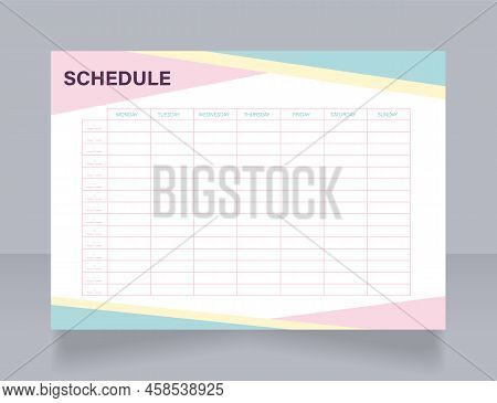 Camp Activities Schedule Worksheet Design Template. Printable Goal Setting Sheet. Editable Time Mana