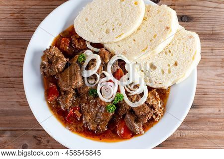 Traditional Goulash Soup With Stew And Paprika. Bograch.
