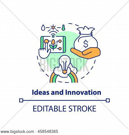 Ideas And Innovation Concept Icon. Wider Farming Business Environment Abstract Idea Thin Line Illust