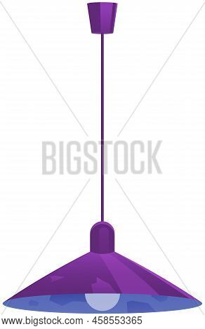 Hanging Lamp Stylish Appliance. Modern Chandelier With Light Bulb, Lamp With Metal Or Glass Plafond.