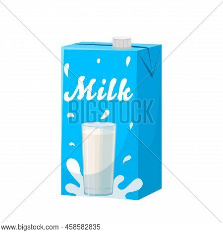 Milk Pack Cartoon Vector. Carton Box, White Package, Cardboard Drink, Food Container Milk Pack Vecto