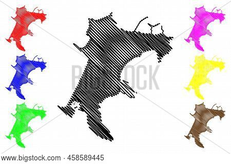 Procida (flegrean Islands, Italian Republic, Italy) Map Vector Illustration, Scribble Sketch Proceta