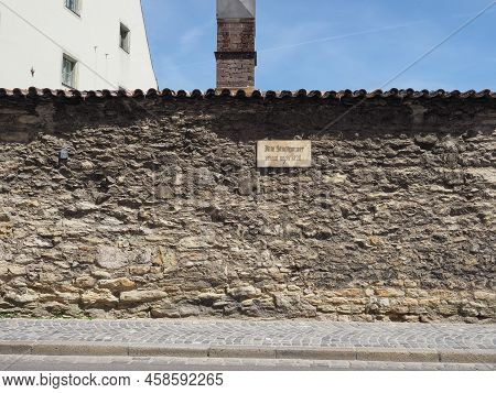 Alte Stadtmauer Erbaut Nach 1320 Translation Old City Wall Built After 1320 In Regensburg, Germany
