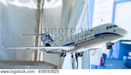 August 30, 2019, Moscow Region, Russia. Layout Of The Russian Short-haul Passenger Aircraft Tupolev 