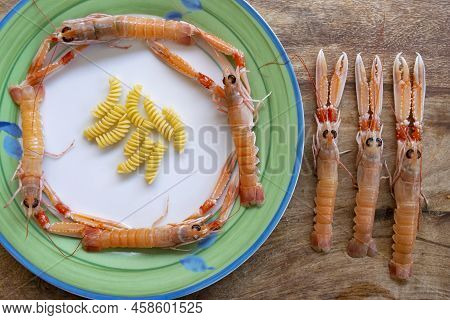 Ingredients To Prepare Pasta With Fresh Shrimps